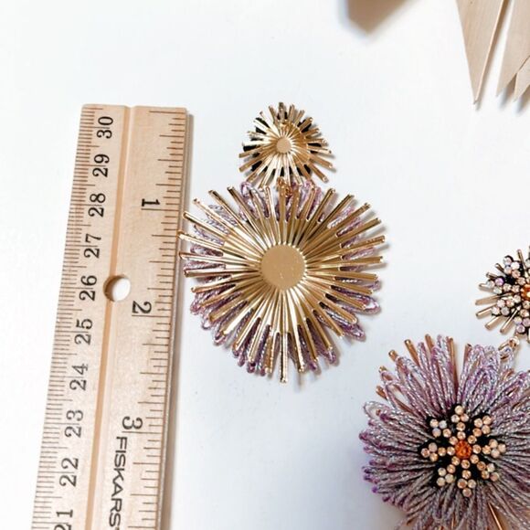 Flower statement earrings #629 - Picture 4 of 5